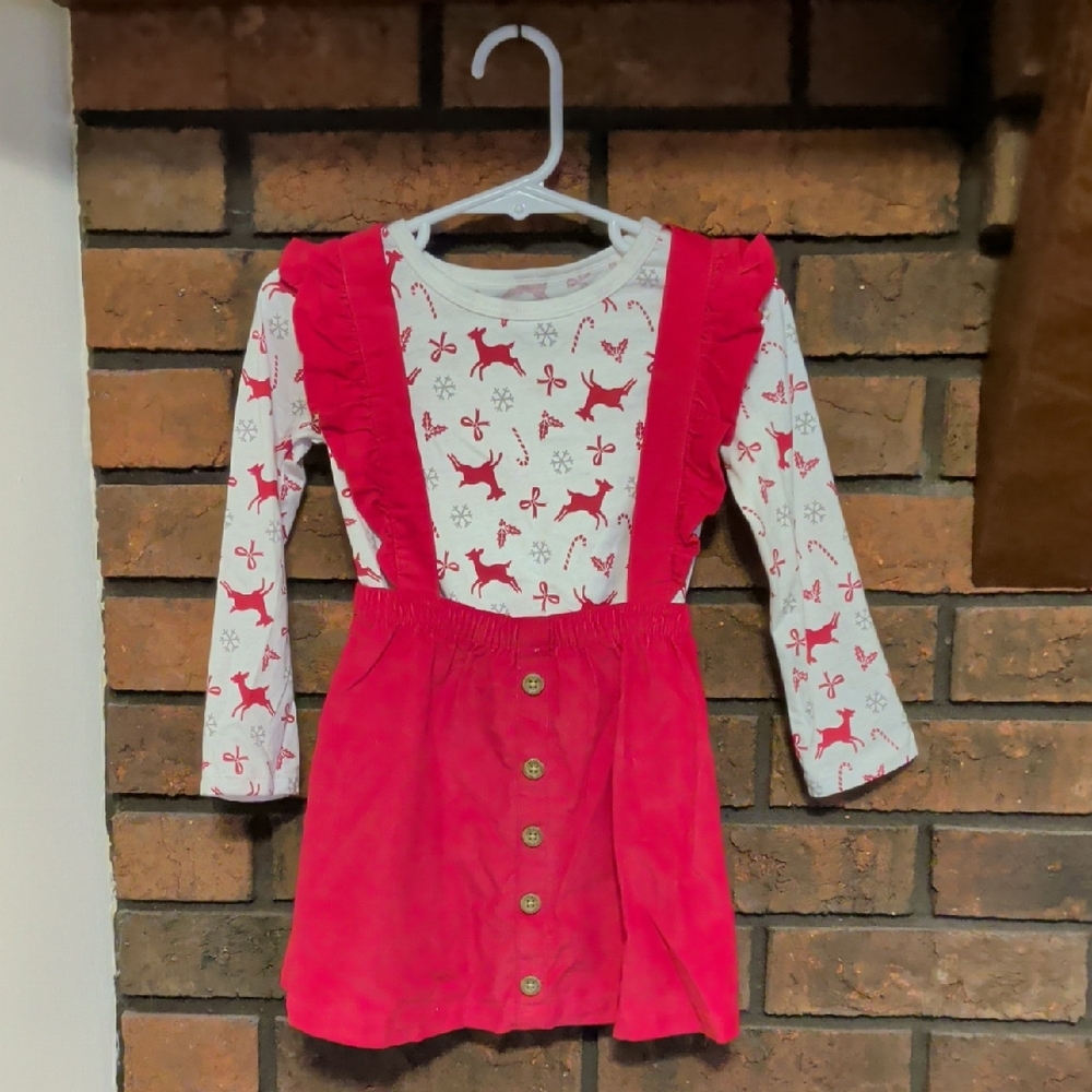 Carter's 2t Girls Red and White Christmas Holiday Dress